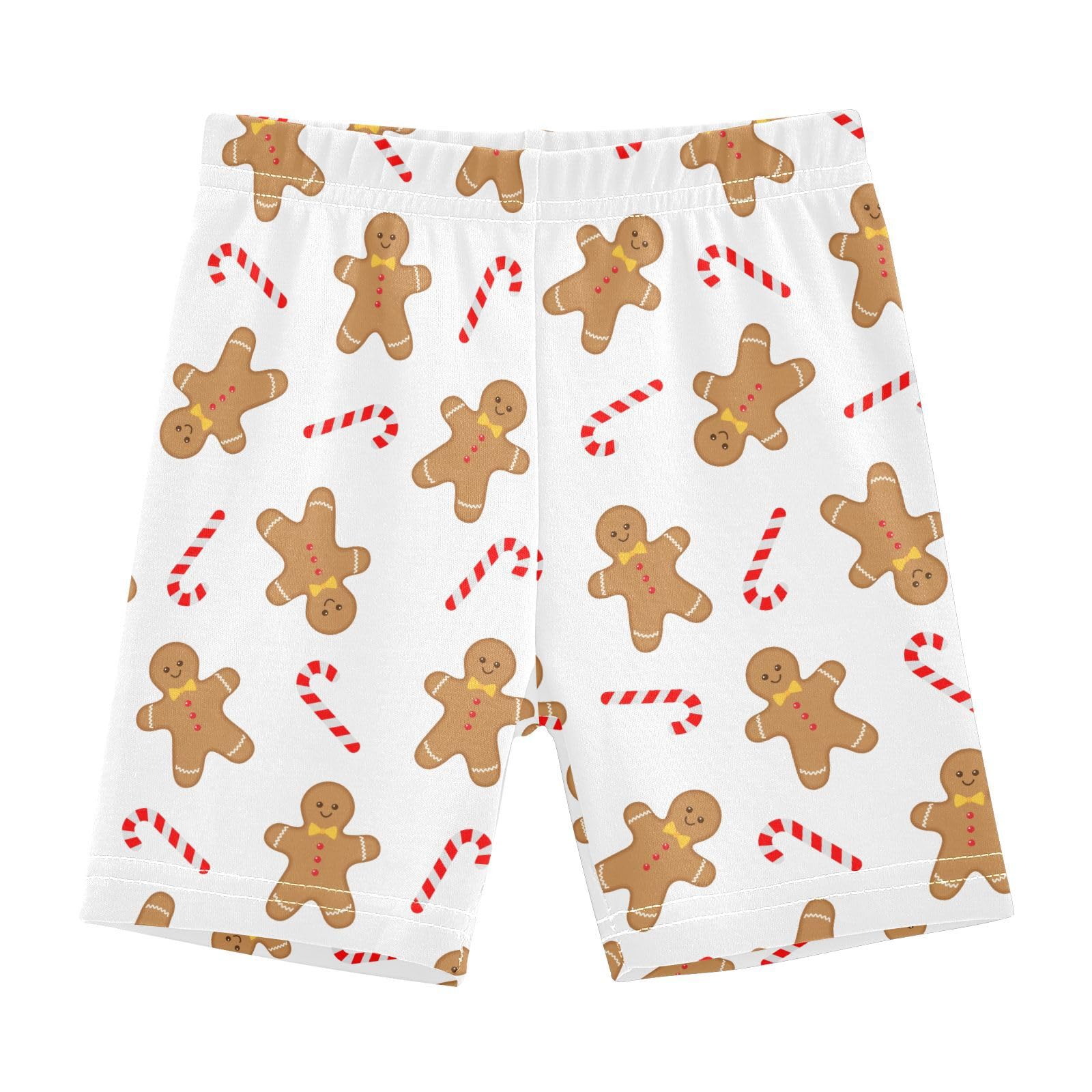 JHKKU Girls Christmas Gingerbread Man Shorts Cotton Cartwheel Bike Kids Biker Under Dress Dance Short Girl Clothes 5T