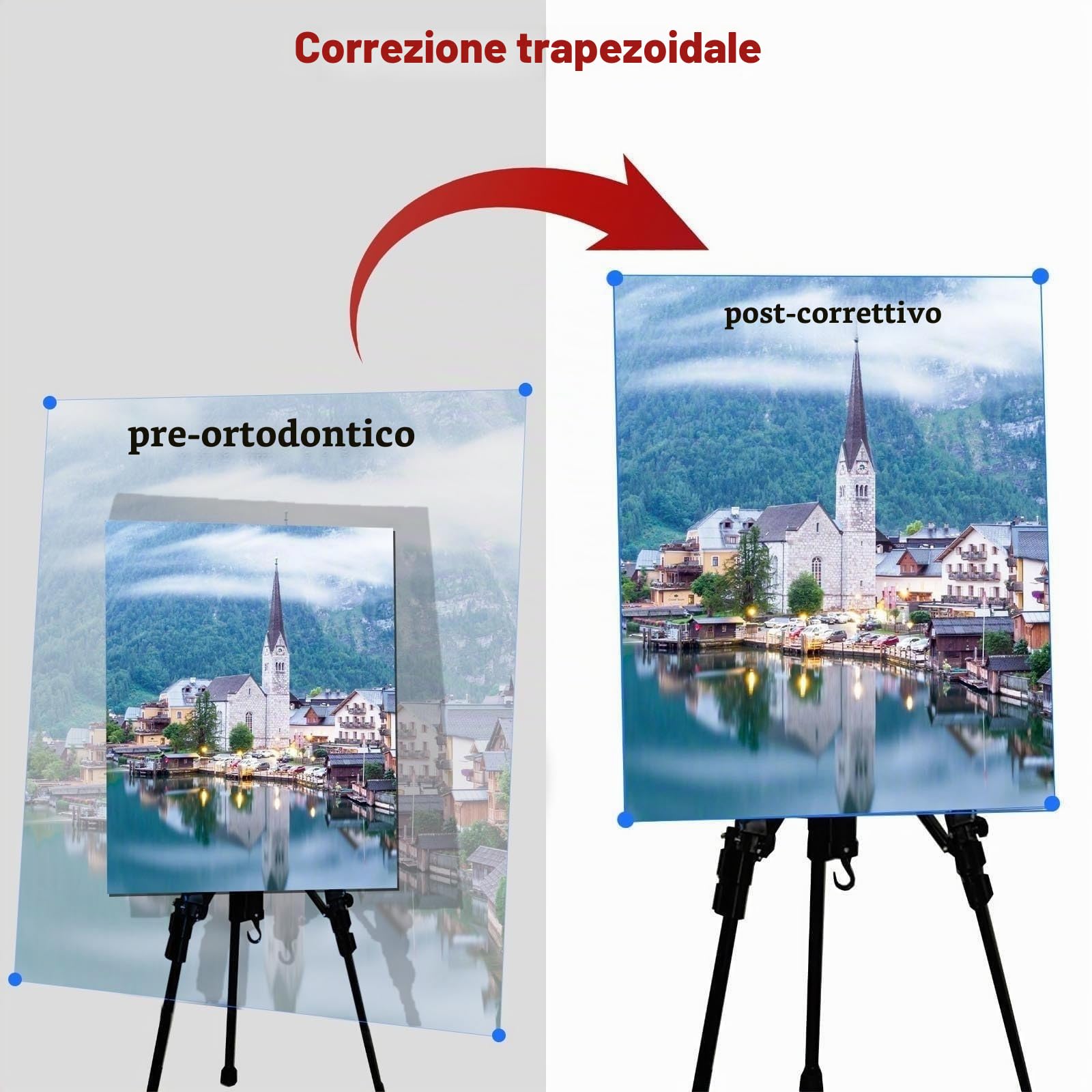 Proiettore da disegno portatile, lampada per proiettore artistico, proiettore Smart Sketcher per tracciamento, strumento di disegno con supporto per artisti, per tracciare su tela(White)