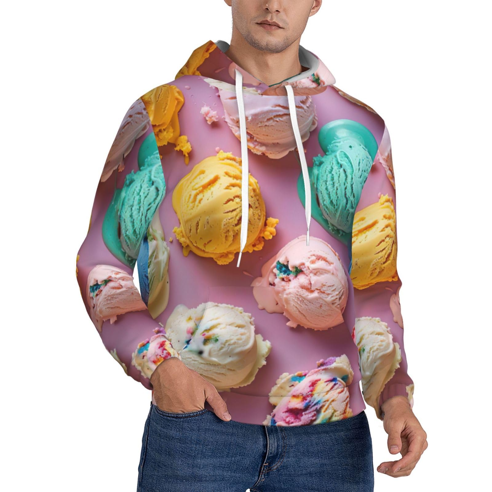 Sweat à capuche de sport décontracté avec imprimé glace pour vos sorties - 8