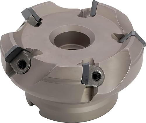 Miniatura 4 de Molino de cara indexable (carcasa) de 2" 45°, diámetro del orificio del eje de 3/4", 3 flautas, con 3 piezas de inserciones de carburo SEAN42