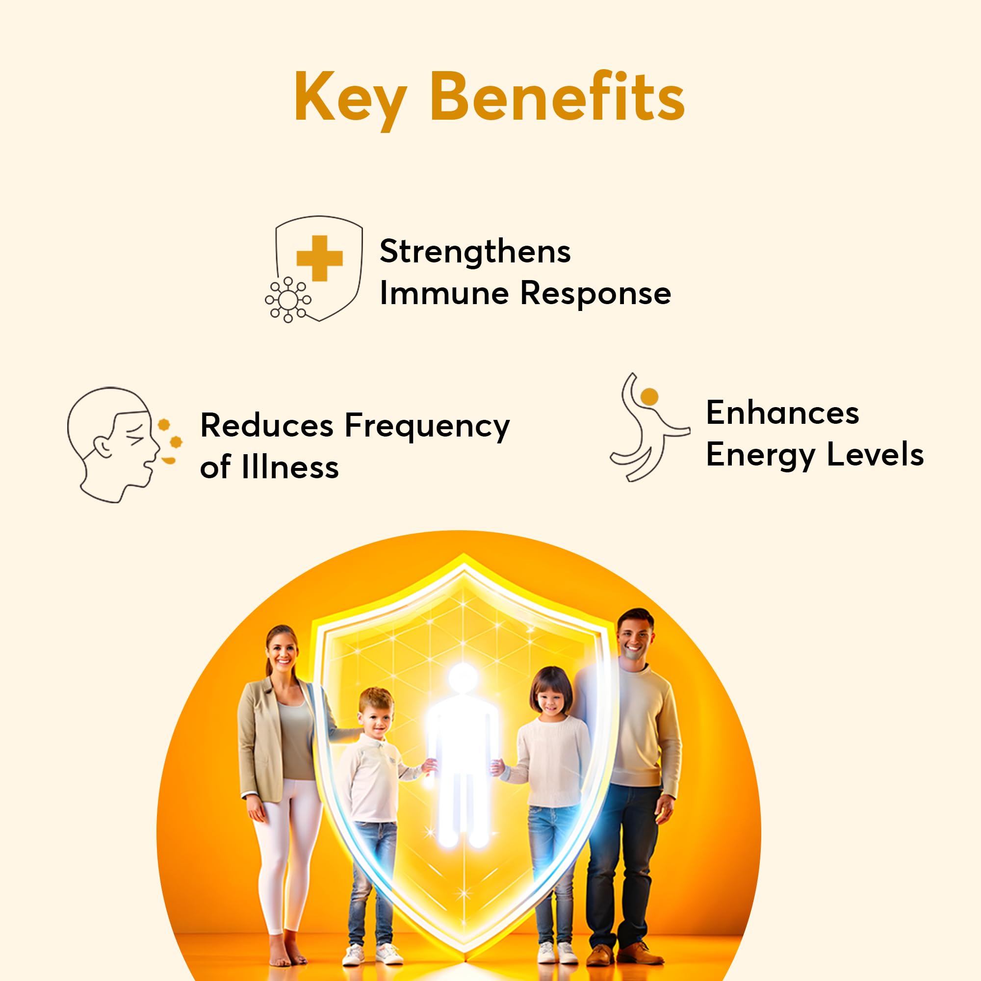 Bug Buddy Immunity Shield | Prebiotic and Probiotic Supplement with Vitamin C, D2, Zinc, and Inulin | Supports Immune and Digestive Health | 30 Days Pack 3