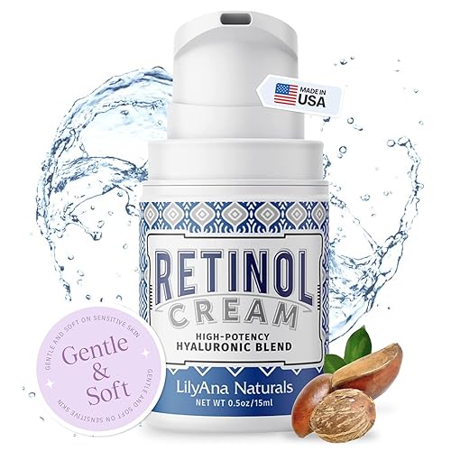 LilyAna Naturals Crema de retinol para cara, fabricada en Estados Unidos, crema de retinol, crema antienvejecimiento, hidratante de retinol para