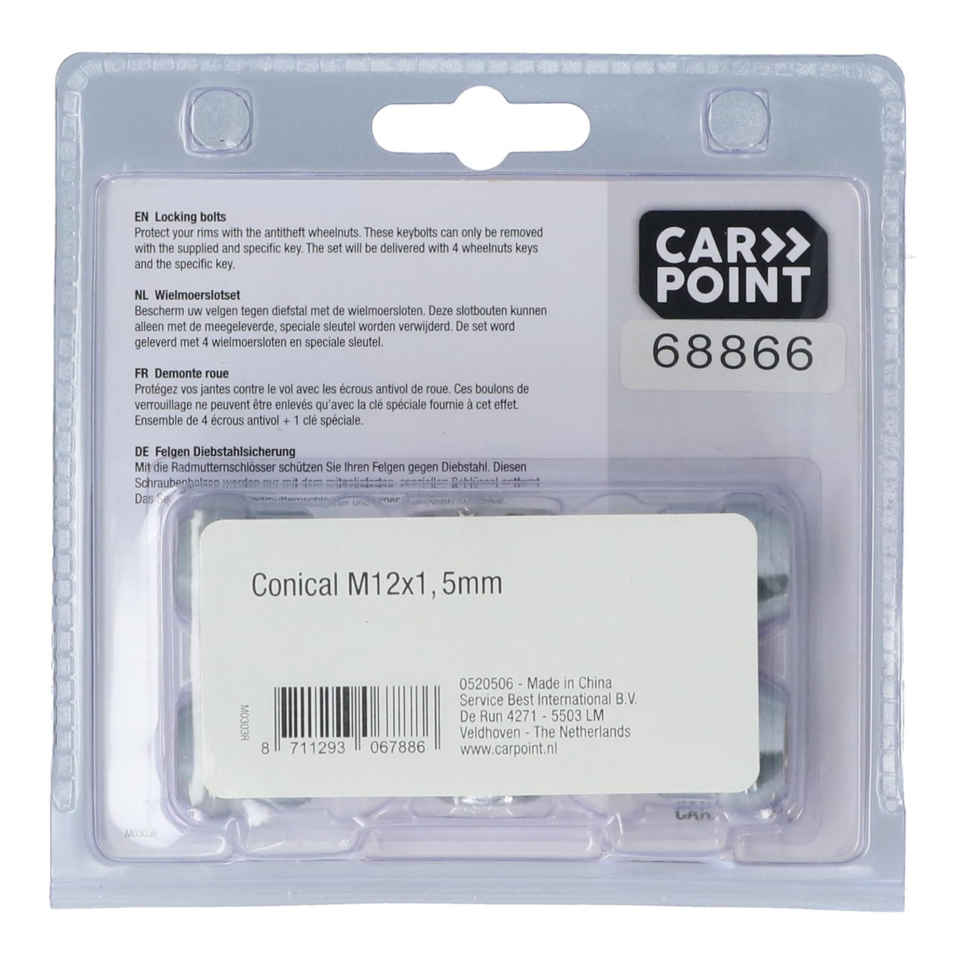 CARPOINT Bulloni antifurto Serie Kit 0520506