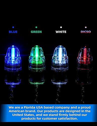 Miniatura 7 de BLUEWING 3 luces de pesca LED de caída profunda de 2100 pies bajo el agua, lámpara de atracción de peces para pez espada, azulejos, halibut, atún,