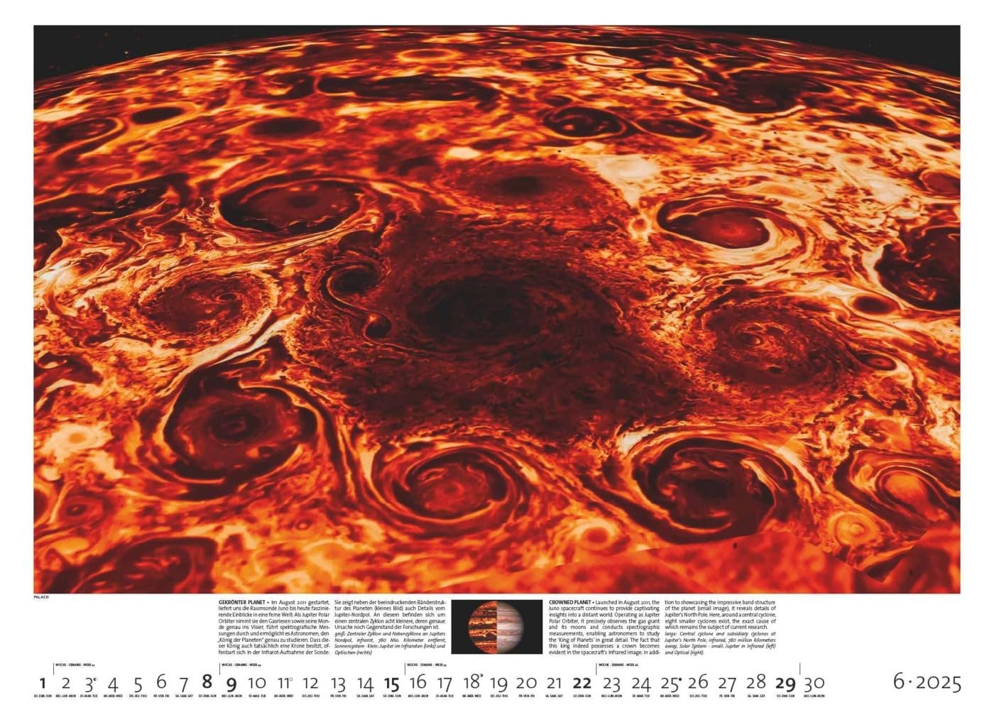 PALAZZI - Sternzeit 2025 Wandkalender, 70x50cm, Posterkalender mit brillanten Aufnahmen aus unserem Universum, eine astronomische Reise in Zeit und ... Eine astronomische Reise in Zeit und Raum