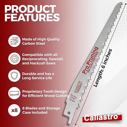 Miniatura 4 de Hojas de sierra de corte y poda de madera de 6 pulgadas para sierras recíprocasSawzall - Paquete de 8
