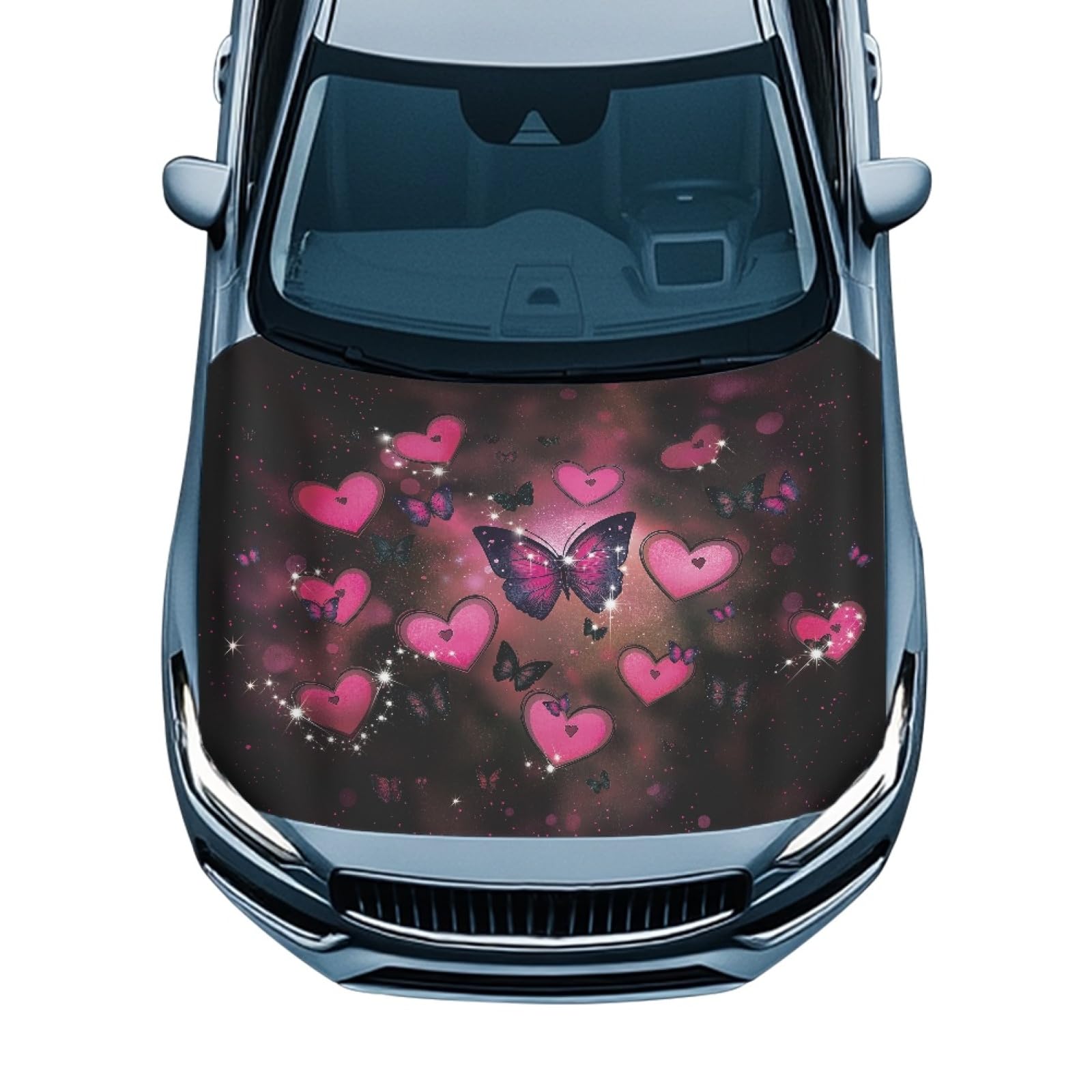Car Hood Cover,Butterfly Print Decoration Print Stylish Car Hood Cover Protector Suitable Most Automotive Sedans Trucks Pickup Sports Cars for Outdoor