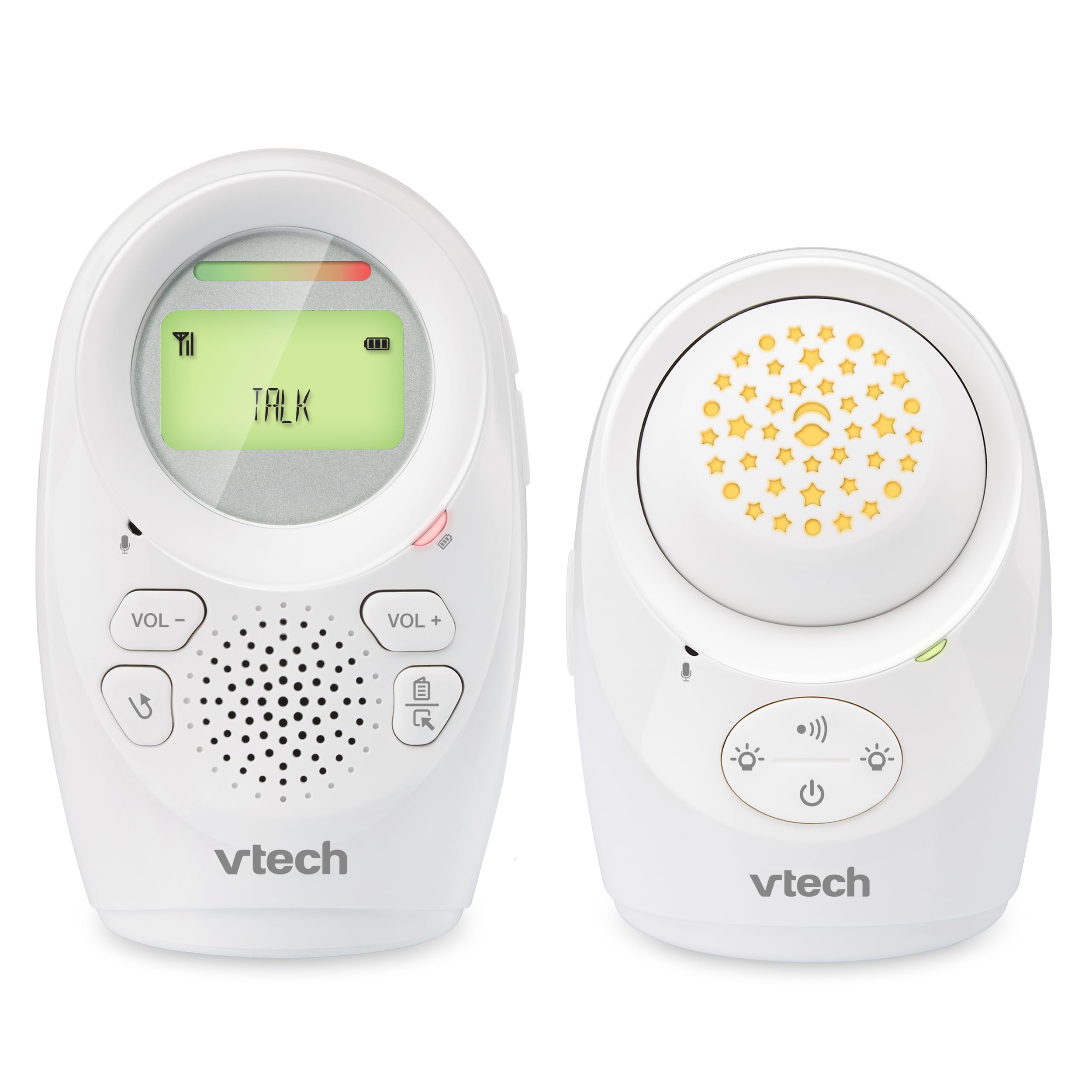 VTech DM1212 Digital Audio Baby Monitor - DECT Technology, Intercom Function, Noise Level Display, Temperature Sensor, Starry Sky Night Light & More - With Parent and Baby Unit