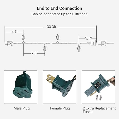 Miniatura 5 de DEWENWILS - Cadena de luces navideñas (35.4 in)