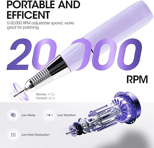 Miniatura 5 de Gellen Lámpara de uñas LED UV con taladro eléctrico de uñas, secadora de uñas de luz UV de 72 W para uñas, limas de uñas para uñas acrílicas,