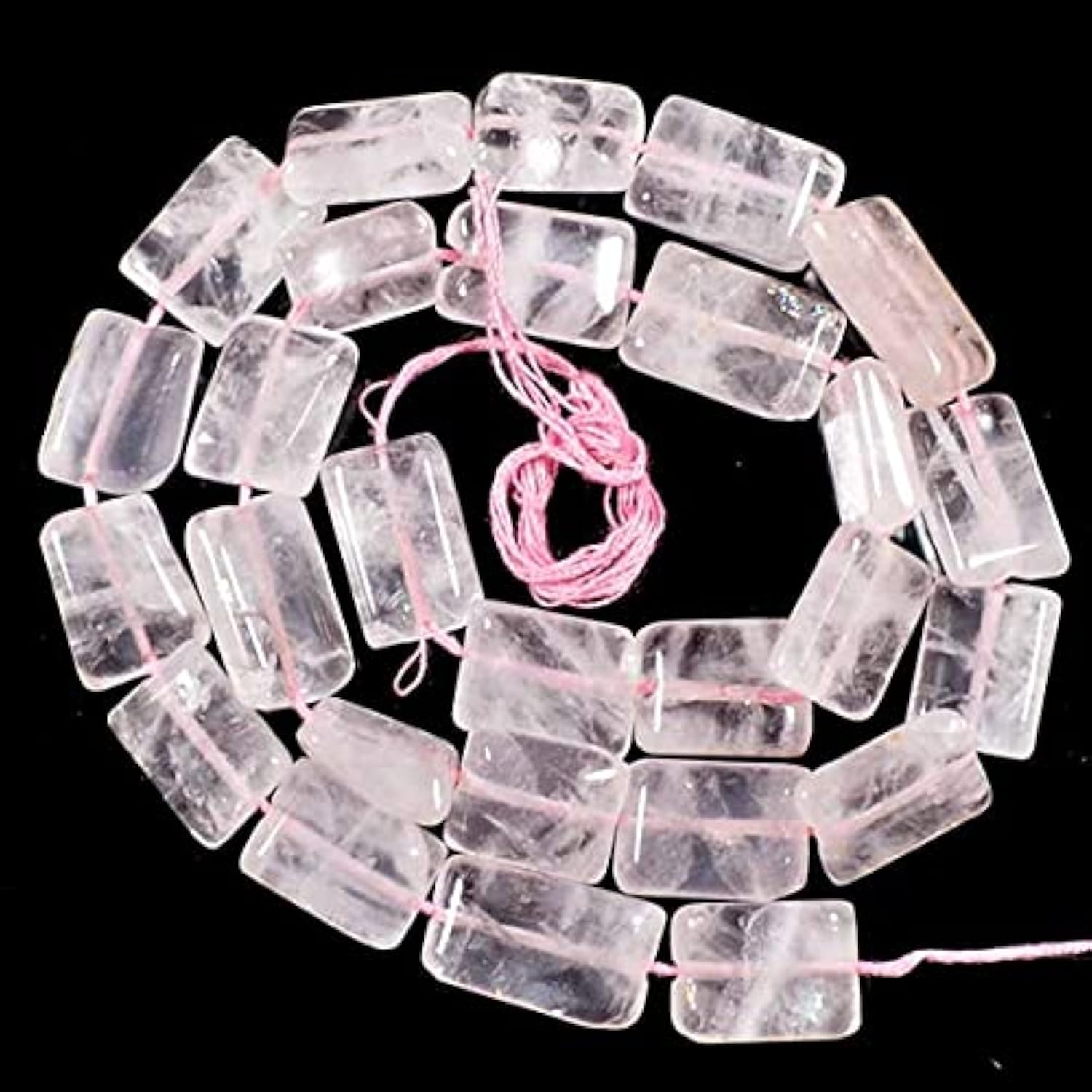 Quartz rose rectangle cabochon en perles vrac de 11-15mm pour création