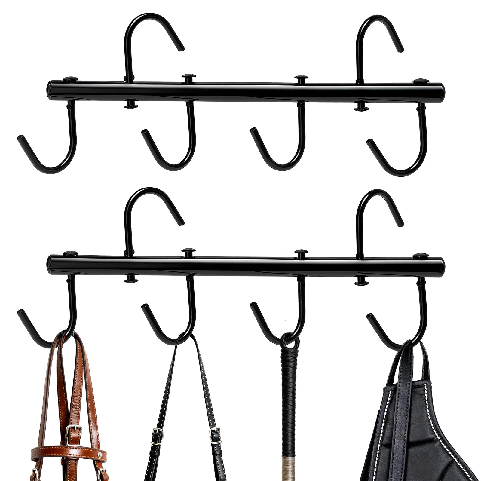 GHWMYD 2 Pcs Black Tack Rack with Swivel Hooks