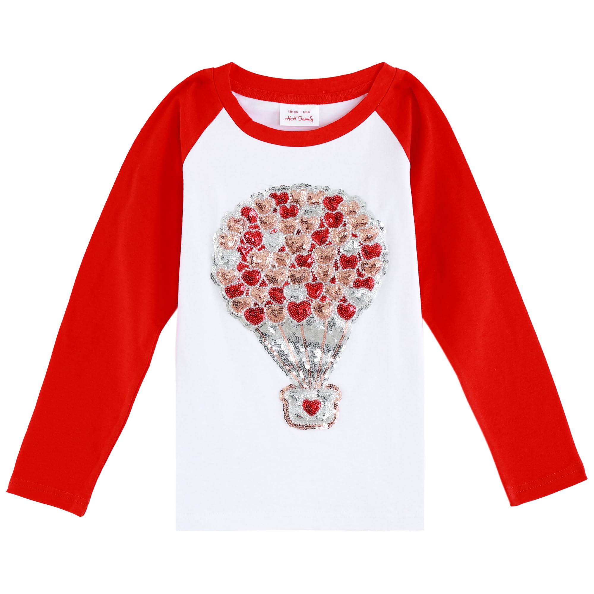 HH Family Girls Valentine’s Day Shirt Unicorn Heart Love Kids Tops T-Shirt Clothing