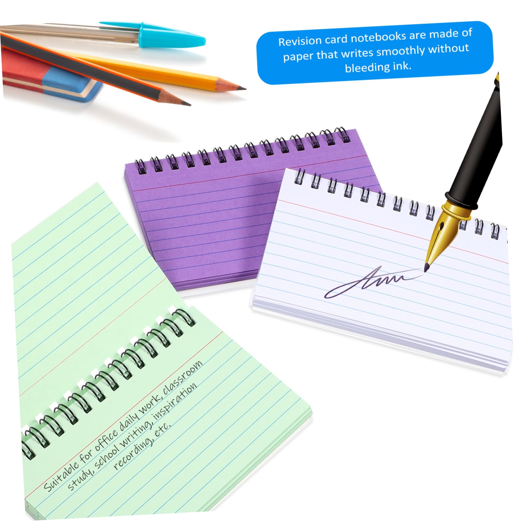 Lot de 10 Petits Cahiers Spirale Pages Lignées en Papier, Design Compact et Déchirure Facile, pour Étude en Classe et Prise de Notes Scolaire