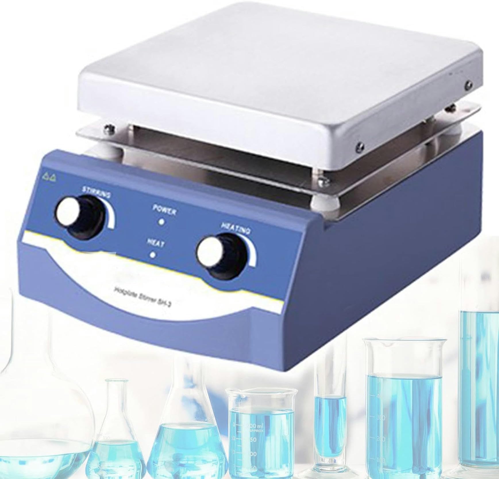 Wyposażenie laboratoryjne podgrzewane mieszadło magnetyczne 1 l/3 l/5 l, podwójny obrót, prędkość: 0 do 1600 obr/min, precyzyjna regulacja temperatury, dla HS-5 L/1 sztuka