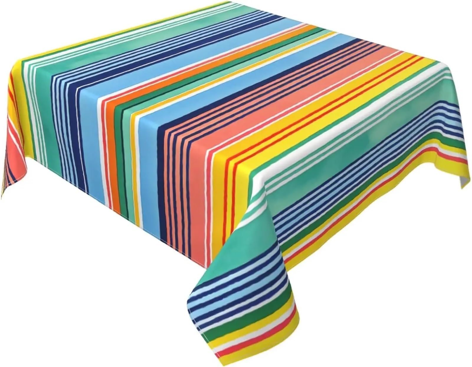 FonHNDG Striped Tablecloth Colorful Stripes Rectangle Tablecloths For Table Decor Modern Geometric Tablecloth(Color2,140x200cm)