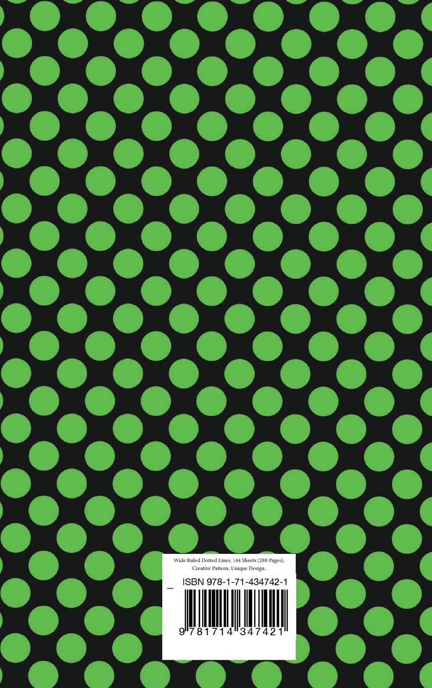Lots Of Love Lifestyle Journal, Blank Write-in Notebook, Dotted Lines, Wide Ruled, Medium Size (A5) 6 x 9 In (Green II)