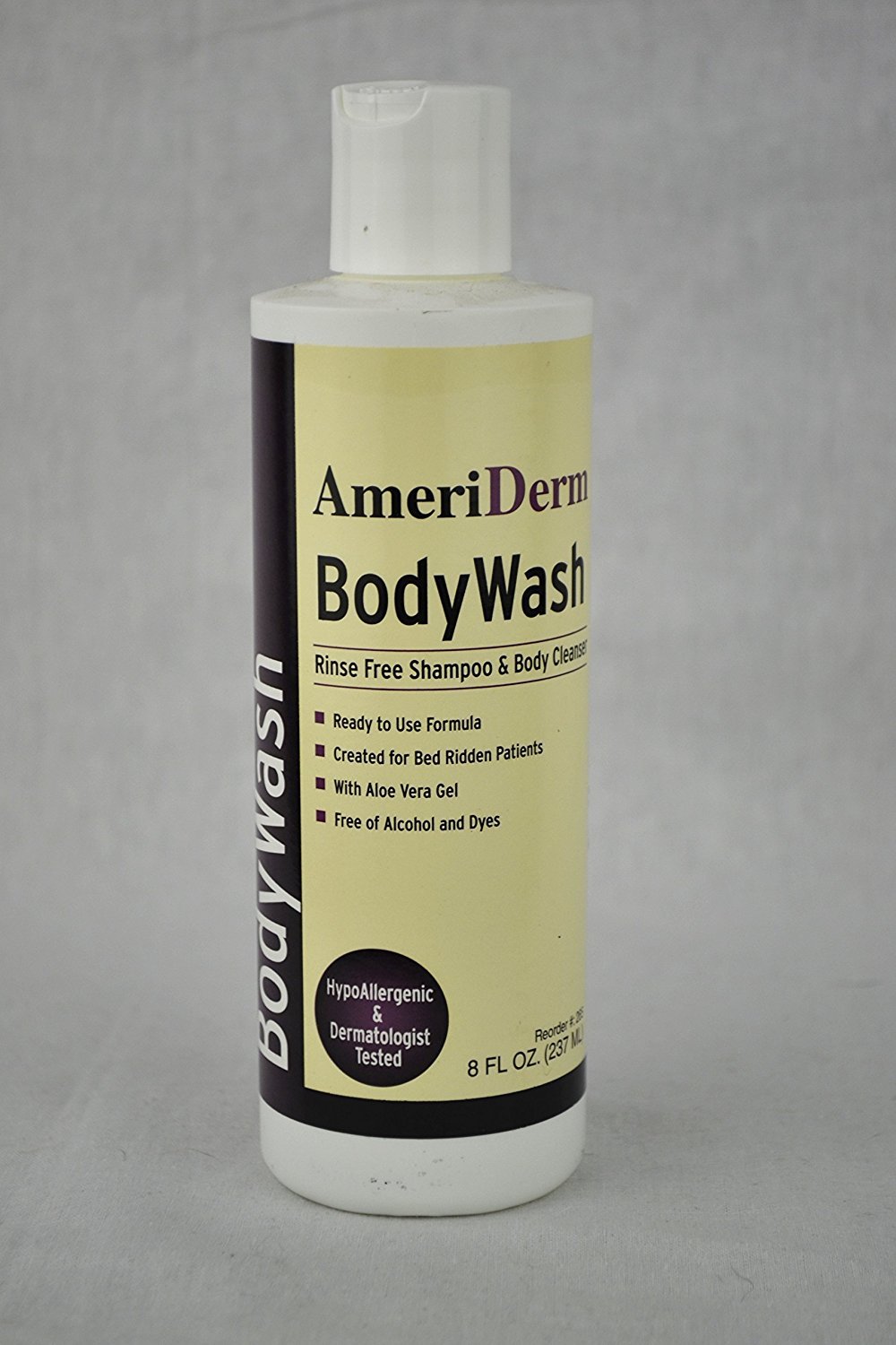BodyWash Rinse-Free Shampoo and Body Cleanser, 8 oz.