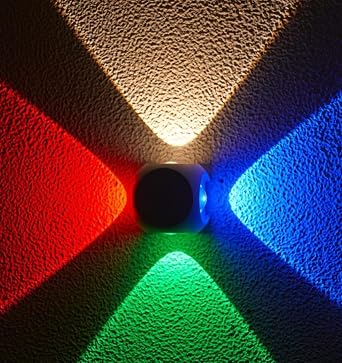 Volt Vision LED Outdoor UP Down Wall Light Multicoluor, IP-65 Rainproof & Shockproof Body (4 Way Multicoluor Black)