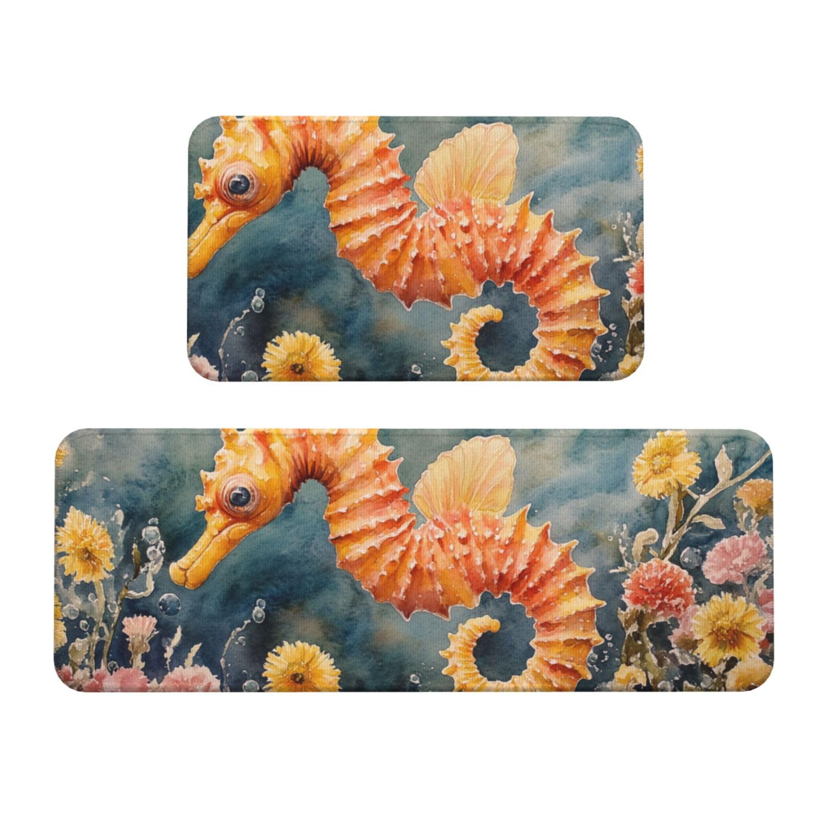 Tapetes de cocina acolchados de alta calidad: juego de 2 alfombras florales cómodas