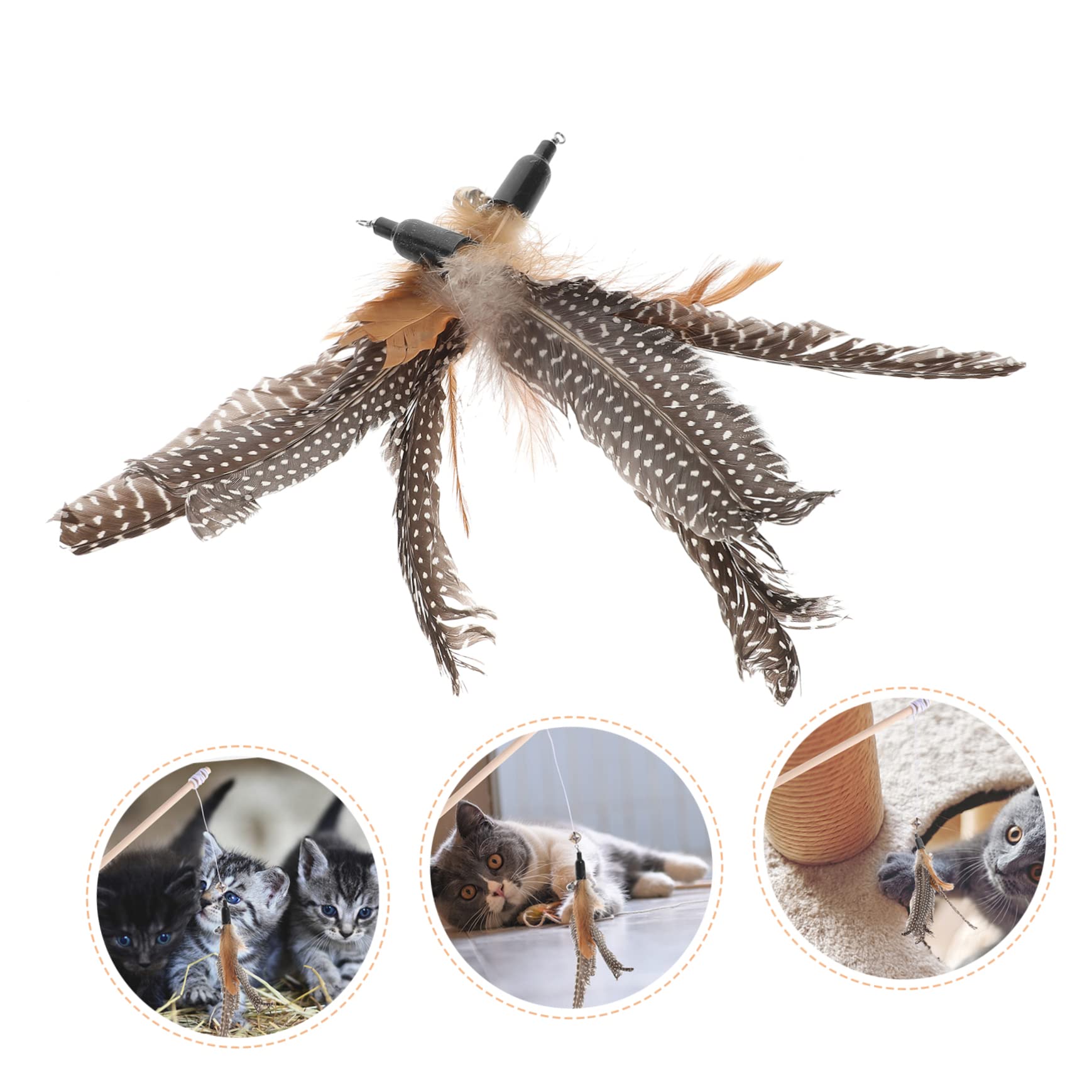 VANZACK Accessoires d'exercice 32 Pièces Recharge Chat Teaser Remplacements De De Taquineries De Chat Remplacement De La pour Chat Jouet La Plume Taquiner Le Chat des Sports