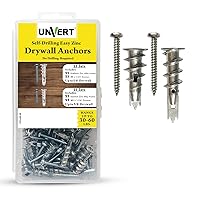 Vista 8 de Anclaje de plástico autoperforante para paneles de yeso con kit de tornillos, el paquete incluye 25 anclajes grandes y 25 pequeños con tornillos