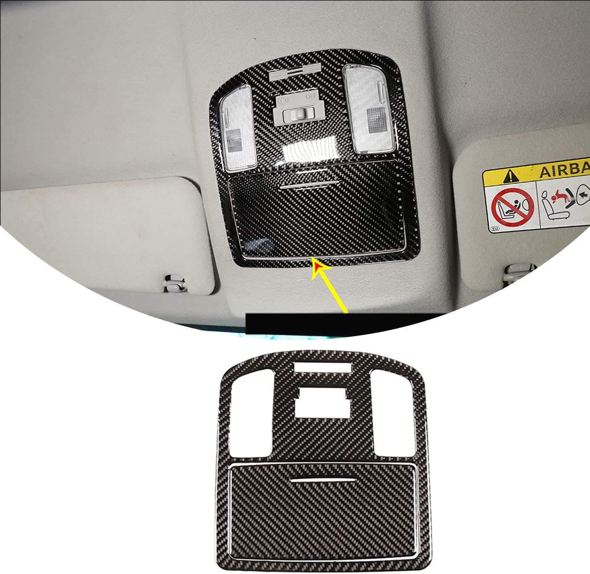 for Toyota Hilux 2015 2016 2017 2018 2019 2020 2021 Soft Carbon Fiber 3D Sticker Inner Front Row Roof Reading Light Panel Trim Interior Car Accessories