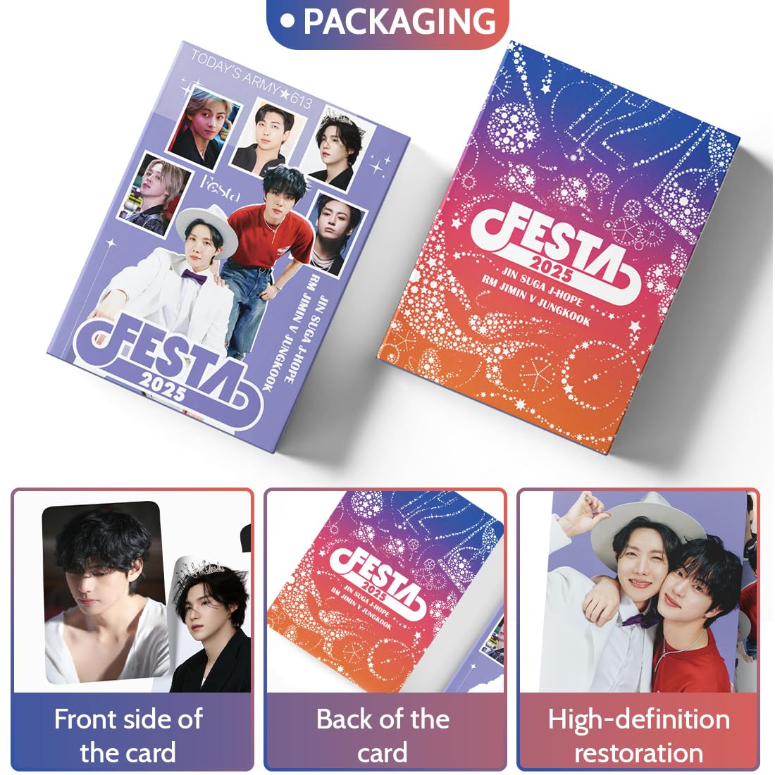 DEFGNOP Kpop BTS Merch, BTS Photocards, Pack of 55 Lomo Cards