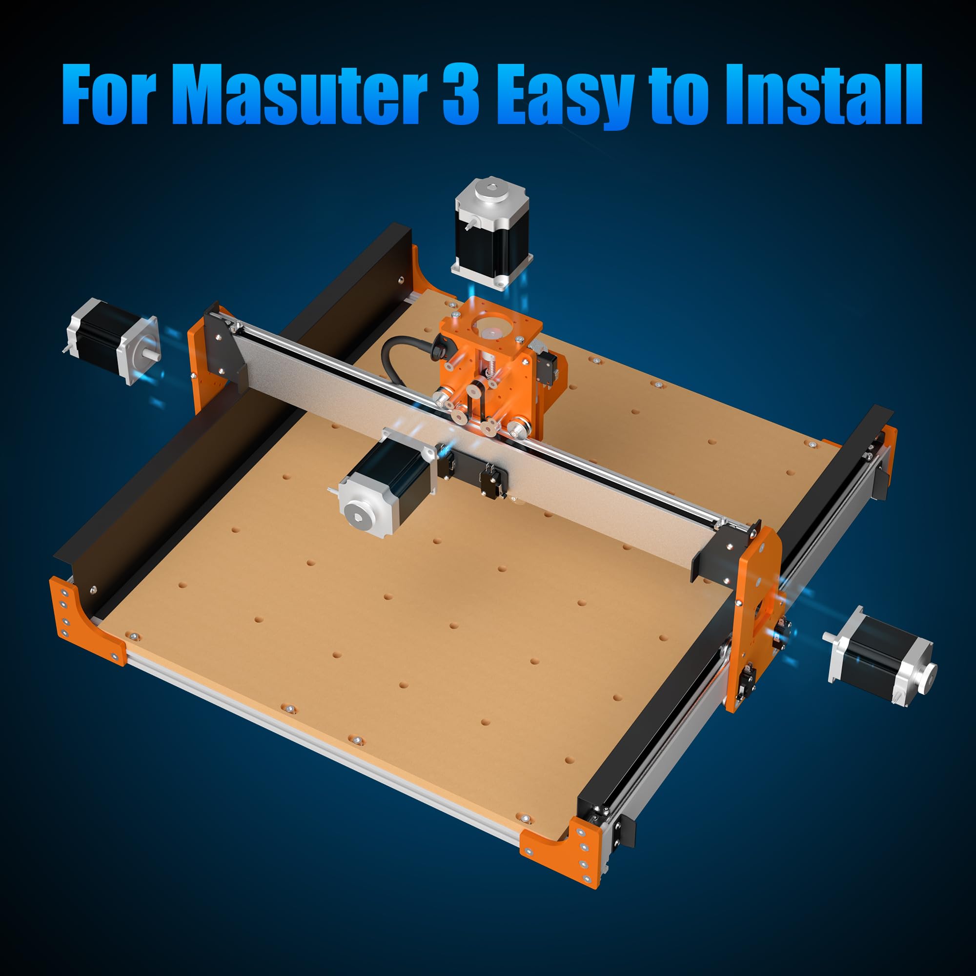 FoxAlien NEMA23 Schrittmotoren Upgrade Kit für Masuter 3, 4PCS 57-76 Open-loop Motoren mit DM542 Treibern Controller Box, Schleppkettenkabel für Masuter 3 CNC Fräs/Fräsmaschine