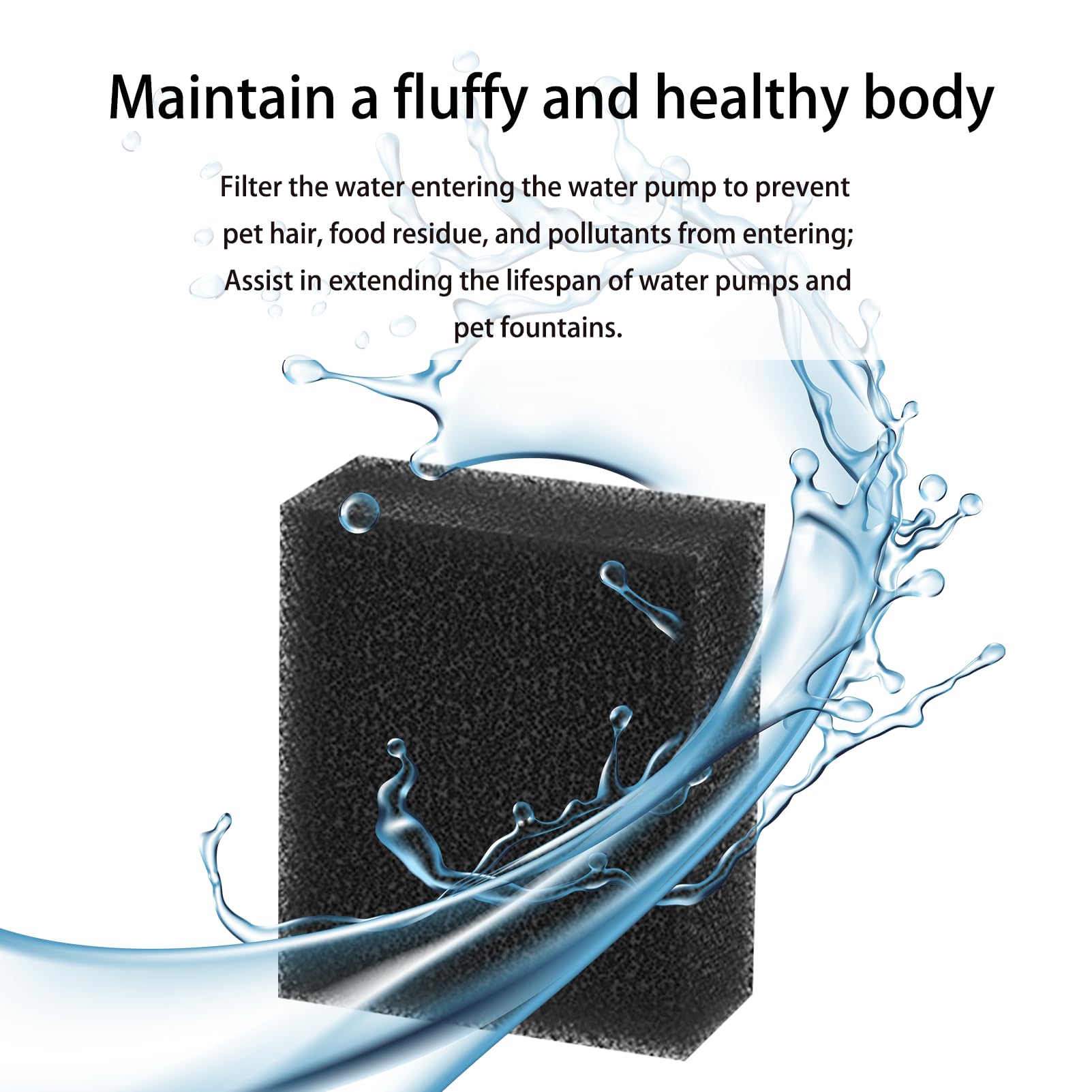 12 Pieces Foam Filter for Water Fountain Sponge for Animals Replacement Foam Filter for Cat Water Fountain - Image 3