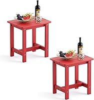 Vista 34 de LUE BONA - Mesa auxiliar para exteriores, mesa pequeña de exterior HDPS, mesa auxiliar Adirondack, mesa auxiliar de exterior para patio, porche