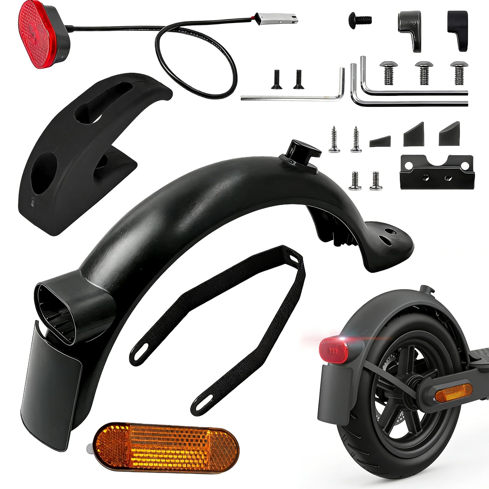 GOMETY Juego de guardabarros premium para patinete eléctrico, guardabarros compatible con Xiaomi M365, 1S, Pro, Pro 2, Mi3, accesorios para patinete eléctrico, accesorio para scooter eléctrico, pieza