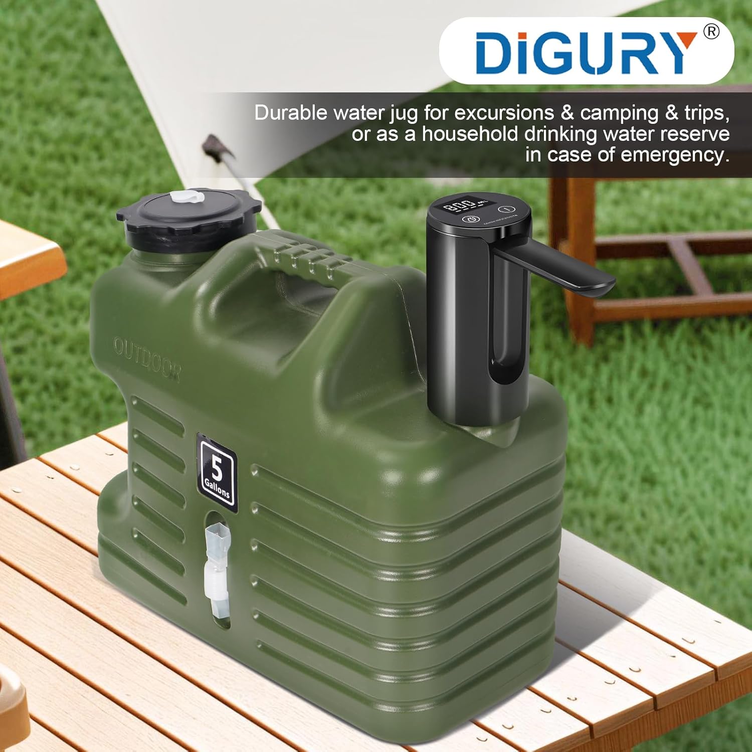 5 Gallon Water Jug with Electric Water Dispenser 2000mAh Automatic Type-C Rechargeable Water Pump BPA Free Camping Water Container Tank No Leakage - Image 2