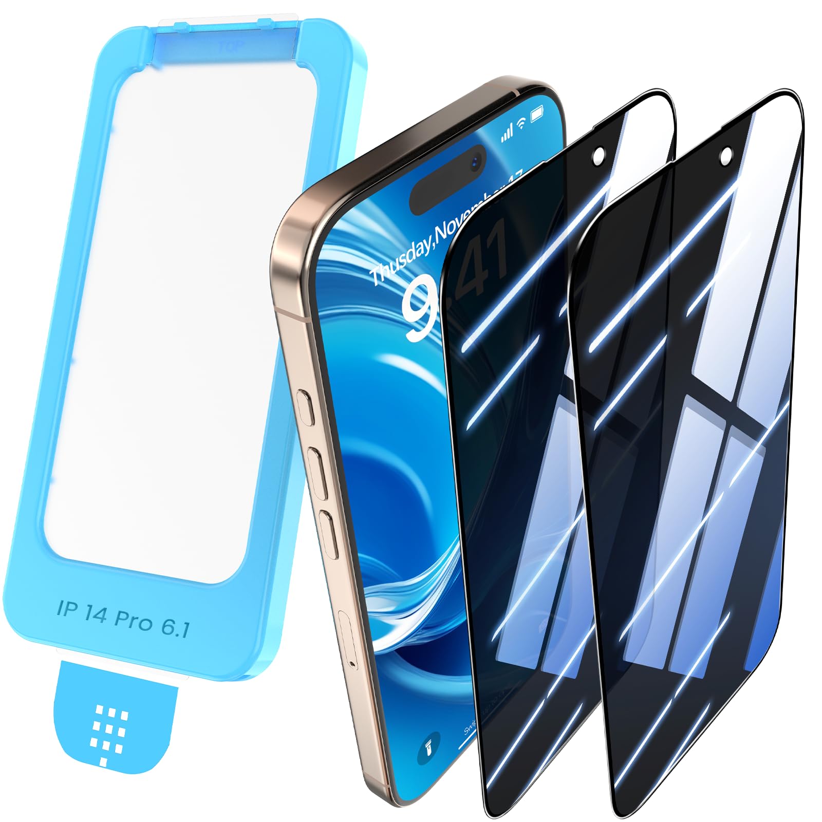 Orealgut Sichtschutz Panzer Schutz Glas für iPhone