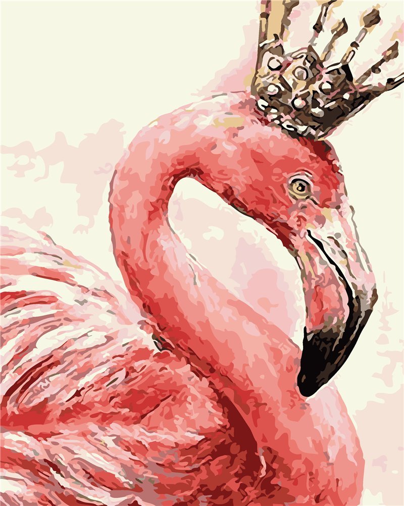 YEESAM ART New DIY Paint by Number Kits for Adults Kids Beginner - Flamingo Queen 16x20 inch Linen Canvas - Stress Less Number Painting Gifts (Without Frame)