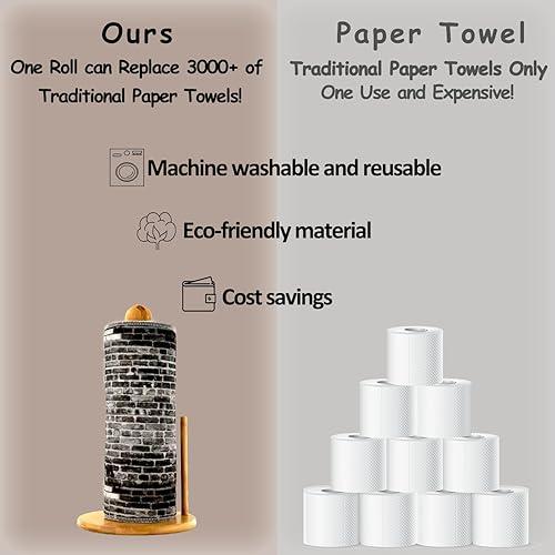 Miniatura 8 de ROGITU Paquete de 25 toallas de papel reutilizables, sin papel, lavables, de algodón para toallas de cocina, productos sin desperdicio, alternativas