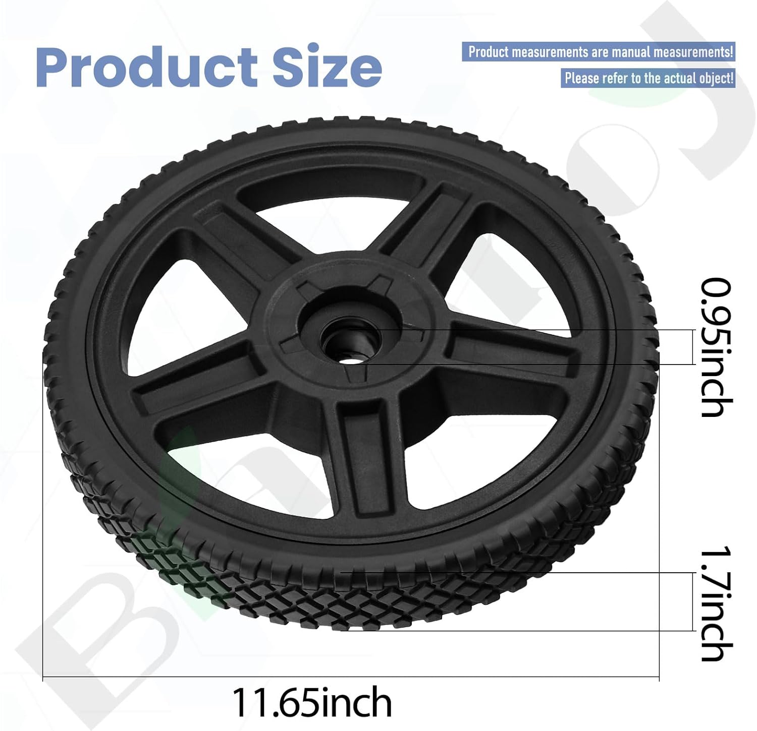 2 PACK 12 Inch 532433121 Rear Wheel Replacement for Craftsman Husqvarna 583744201 194387X460 407773X460 431880X460 - Lawn Mower Rear Wheels 12x1.75" Plastic Wheel 917255540 917254470 917254501