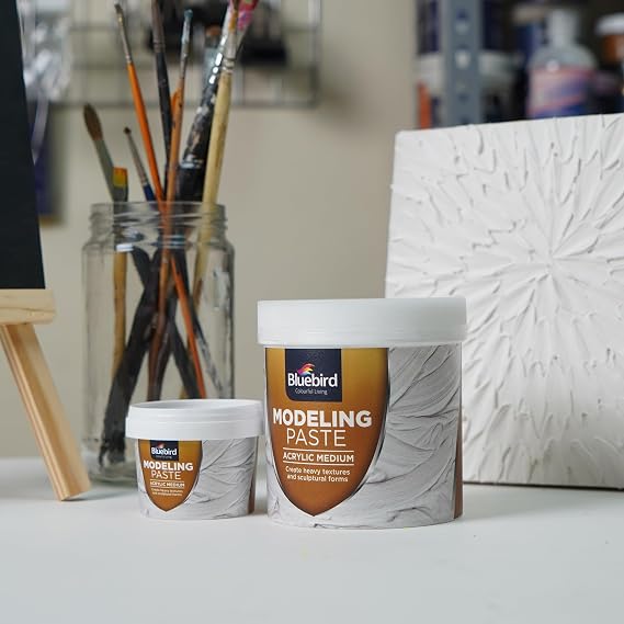 Bluebird Thick Modeling Paste White 28.2 Oz / 800gm - High Density, Acrylic Medium for Texture, Thickness, and Dimension Additive