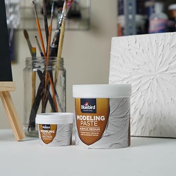 Bluebird Thick Modeling Paste White 28.2 Oz / 800gm - High Density, Acrylic Medium for Texture, Thickness, and Dimension Additive