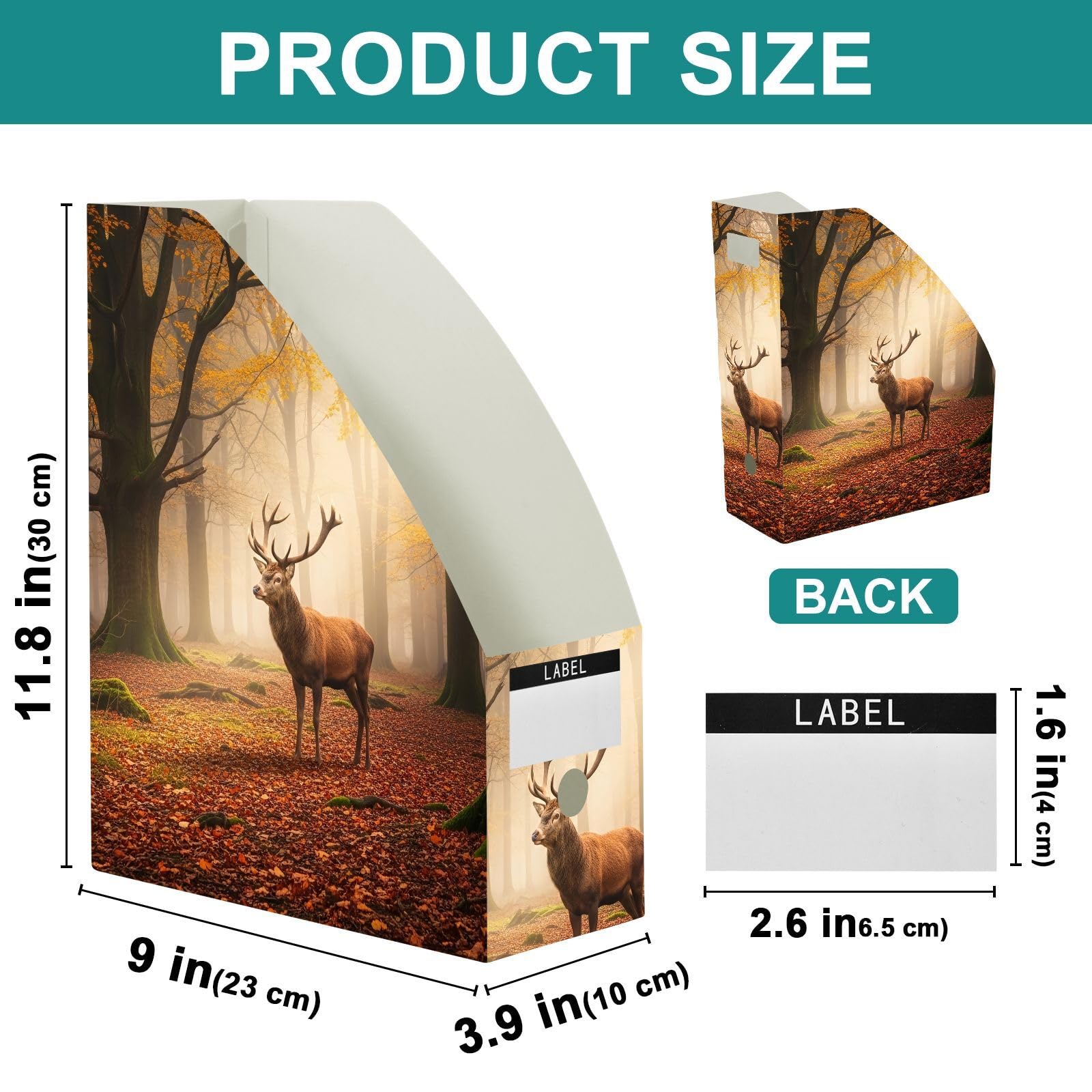Porte-revues doré à motif animal d'automne pour salle de classe