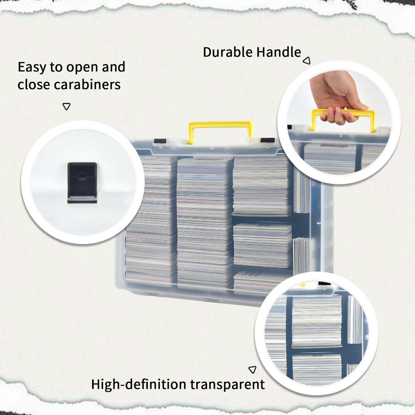 2200+ card storage box for trading cards, deck boxes with dividers for Cards Against Humanity C.A.H/for Magic The Gathering MTG/for TCG YuGiOh Sports Card & Expansions (White) - Image 4