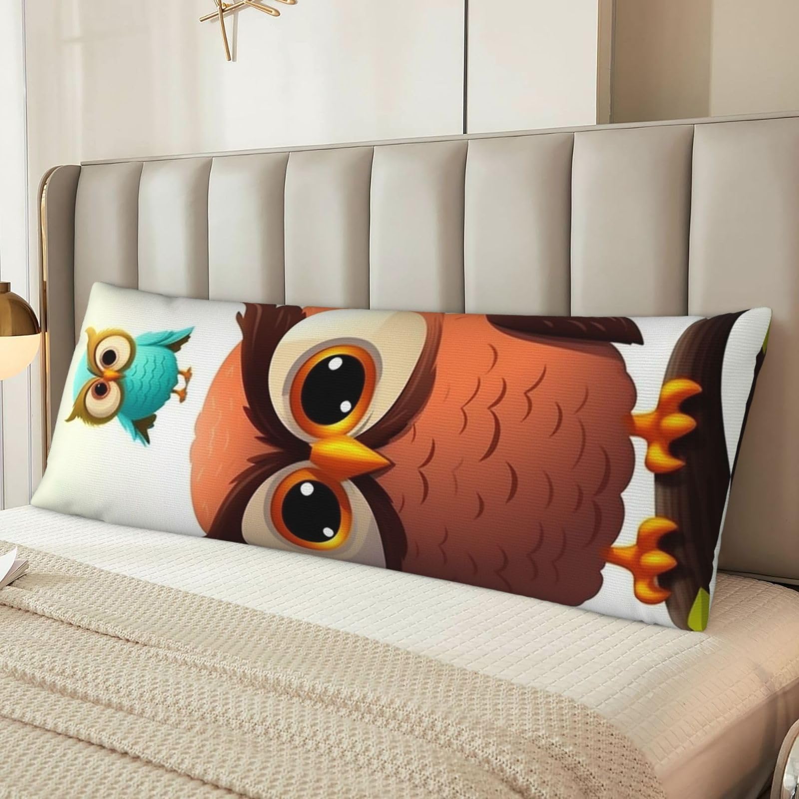 Cartoon owl Body Pillow Case Cover, Microfiber Long Pillow Cases, Ultra Soft and Cozy Plush Body Pillowcase Decorative Long Bed Pillow Cover for Sleeping 20x54 Inches