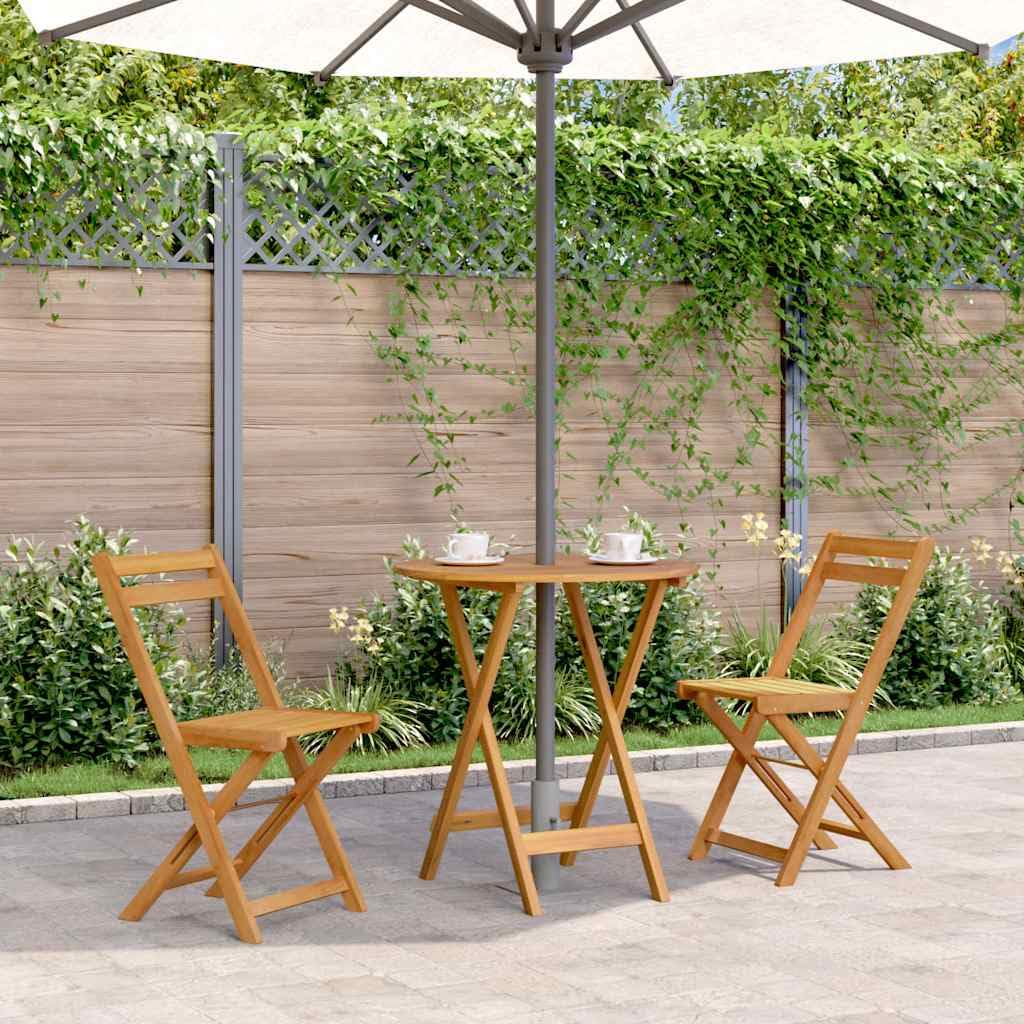 vidaXL Tavolo da Giardino Pieghevole 70 cm in Massello di Acacia