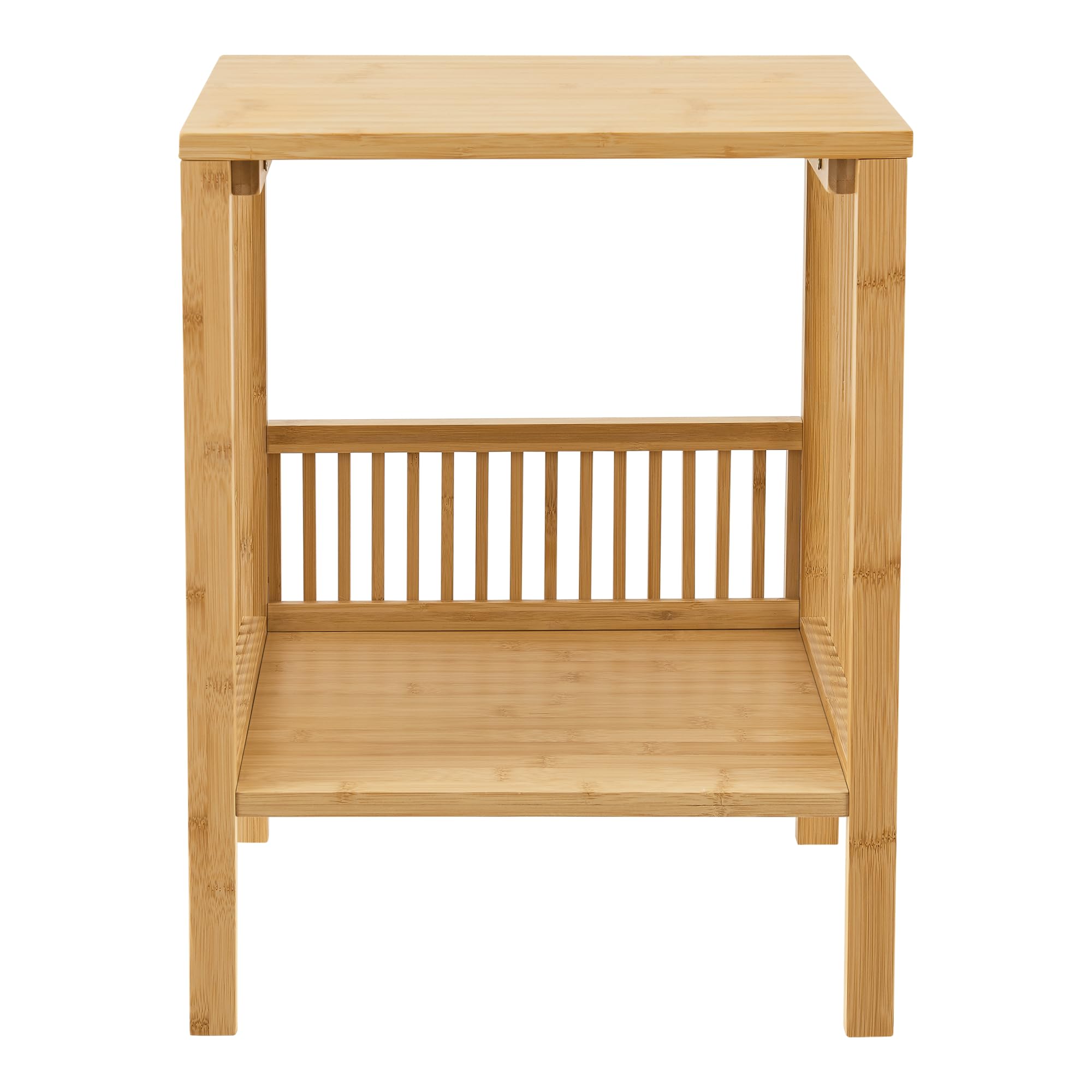 [en.casa] Beistelltisch 2er Set Varde Wohnzimmertisch 50 x 39 x 33 cm Nachttisch Sofatisch Nebentisch Kaffeetisch mit Ablagefach Bambus Naturfarben