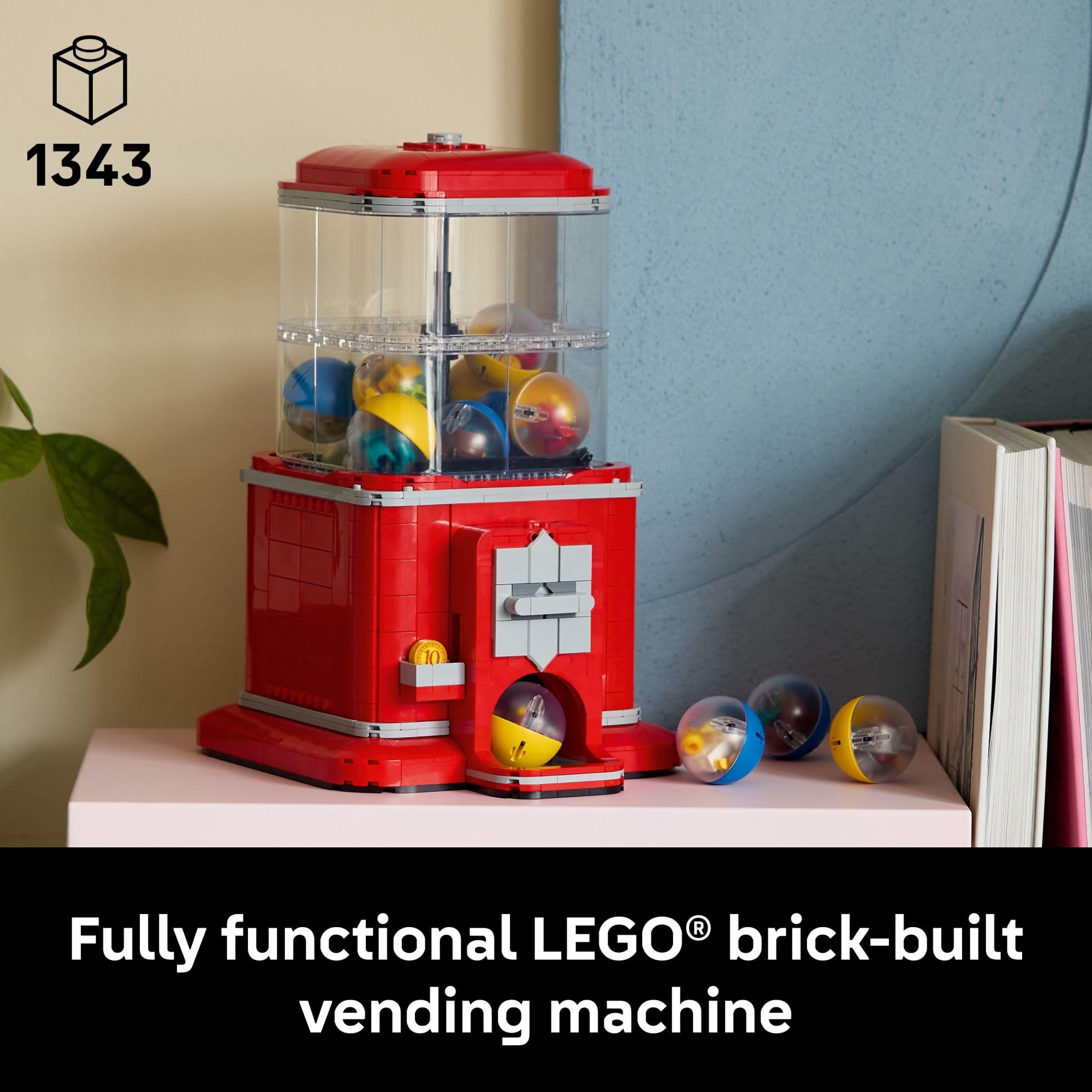 LEGO Ideas Minifigure Vending Machine Building Set for Adults - Creative Office Decor or Home Book Shelf Display - Capsule Dispensing Toy - Nostalgic Gift for Men and Women, 18+ - 21358