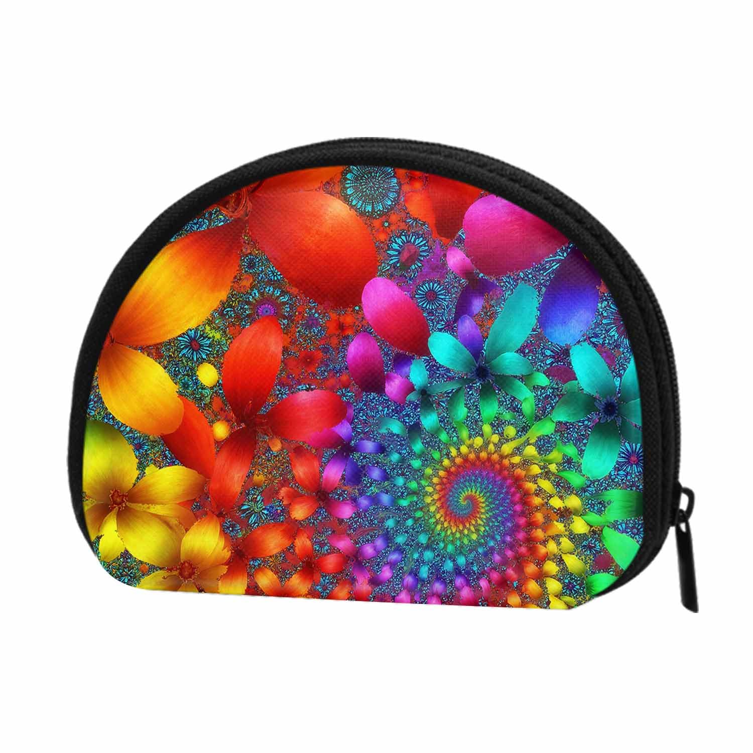 IBILIU Small Coin Purse Tie Dye Rainbow Spirals Fractal Mini Wallet Coin Pouch Change Purse For Women Men