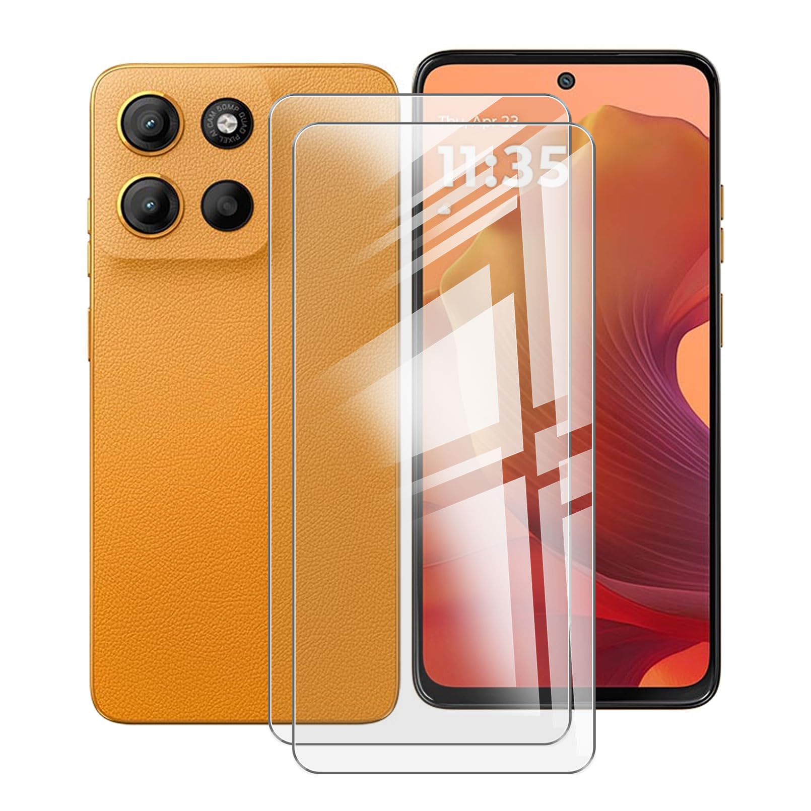 [1-Pack] for Motorola Moto G15 Screen Protector, HGJTFANY 9H Hardness Tempered Glass Screen Film, Anti-Scratch, Bubble Free, Protective Film for