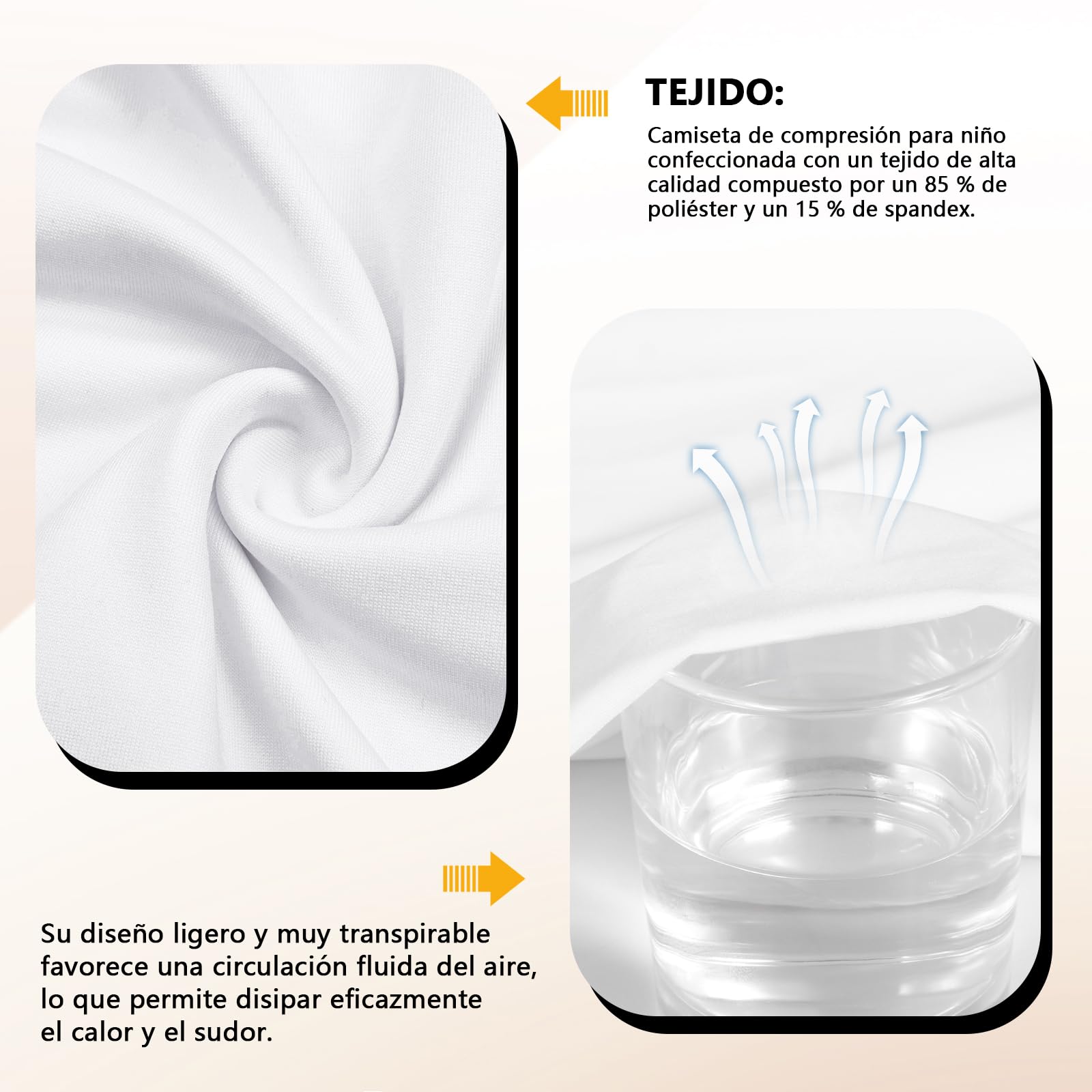 Camisetas de Compresión para Niños, Rash Guard Manga Corta Transpirable para Tenis Rugby
