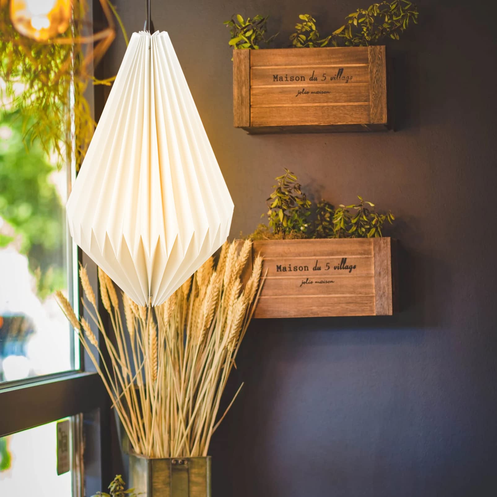 Hängelampe Papier Lampenschirm Papierstern Weiß: Tischlampe Wandlampe Stehlampe Pendelleuchte Schirm 3D Stern Valentinstag Weihnachten Hochzeit Silvester Dekoration Weihnachtsbaum Deko