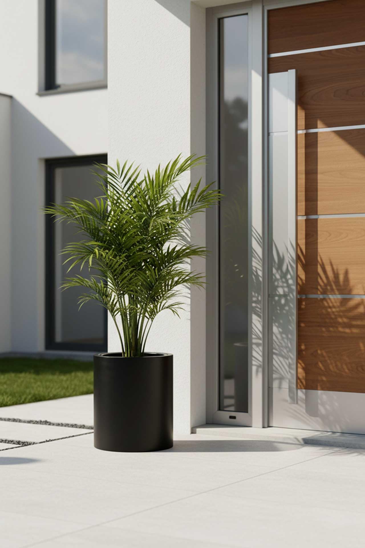 VIVANNO Pflanzkübel ESTRA Fiberglas, 35x40 cm, Anthrazit - Blumentopf | Wetterfester Pflanztrog für Innen & Außen, inklusive schwarzem Kunststoffeinsatz für optimale Pflanzenpflege & Design